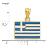 Load image into Gallery viewer, 14K Yellow Gold Solid Enameled Greece Flag Pendant