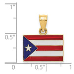 Load image into Gallery viewer, 14K Yellow Gold Solid Enameled Puerto Rico Flag Pendant