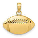 Load image into Gallery viewer, 14K Yellow Gold 2-D & Engraveable Football Charm Pendant
