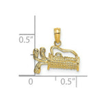 Load image into Gallery viewer, 14K Yellow Gold 2-D Textured & Engraved Gold Bag Charm Pendant