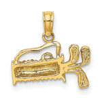Load image into Gallery viewer, 14K Yellow Gold 2-D Textured & Engraved Gold Bag Charm Pendant