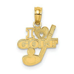 Load image into Gallery viewer, 14K Yellow Gold I Heart Golf Club & Ball Charm Pendant