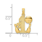 Load image into Gallery viewer, 14K Yellow Gold #1 BOWLING STORY With Ball & Two Pins Charm Pendant