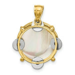 Load image into Gallery viewer, 14K Two-tone Gold 3-D & Moveable Tambourine With Mother Of Pearl Charm Pendant