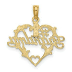 Load image into Gallery viewer, 14K Yellow Gold #1 Script Grandma In Heart Charm Pendant