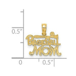 Load image into Gallery viewer, 14K Yellow Gold BASEBALL MOM Charm Pendant