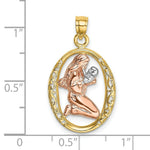 Load image into Gallery viewer, 14K Tri-Color Gold Mother & Baby In Oval Frame Charm Pendant