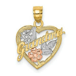 Load image into Gallery viewer, 14K Tri-Color Gold #1 GRANDMA In Heart Charm Pendant
