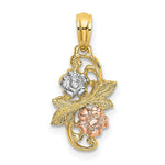 Load image into Gallery viewer, 14K Tri-Color Gold Flowers Charm Pendant