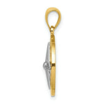 Load image into Gallery viewer, 14K Two-tone Gold Nautical Compass White Needle Charm Pendant