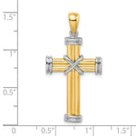 Load image into Gallery viewer, 14K Two-tone Gold Polished Cross Charm Pendant