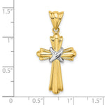 Load image into Gallery viewer, 14K Two-Tone Gold Polished Cross With X Center Design Charm Pendant