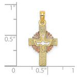Load image into Gallery viewer, 14K Two-Tone Gold & Cut-Out Dove On Cross Charm Pendant