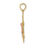 Load image into Gallery viewer, 14K Two-Tone Gold Crucifix With Lace Trim Charm Pendant