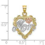 Load image into Gallery viewer, 14K Two-tone Yellow & Rose Gold Mom & Heart Charm Pendant