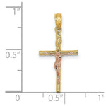Load image into Gallery viewer, 14K Two-Tone Gold Cross Crucifix Charm Pendant