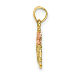 Load image into Gallery viewer, 14K Two-Tone Gold #1 MOM With Flower Charm Pendant