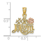 Load image into Gallery viewer, 14K Two-Tone Gold #1 MOM With Flower Charm Pendant