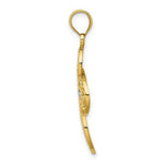 Load image into Gallery viewer, 14K Yellow Gold with White Rhodium Diamond-cut with Cut Out Filigree Cross Charm Pendant