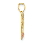 Load image into Gallery viewer, 14K Tri-Color Gold #1 SISTER On Heart With Flowers Charm Pendant
