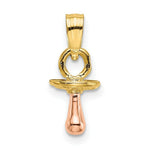 Load image into Gallery viewer, 14K Two-Tone Gold 3-D Pacifier Charm Pendant