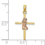 Load image into Gallery viewer, 14K Two-Tone Gold & 2-D Girl On Cross Charm Pendant