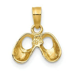 Load image into Gallery viewer, 14K Two-Tone Gold BABY BOOTIES With Teddy Bear Charm Pendant