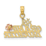 Load image into Gallery viewer, 14K Two-Tone Gold #1 GRANDDAUGHTER With Flowers Charm Pendant