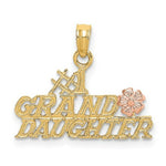 Load image into Gallery viewer, 14K Two-Tone Gold #1 GRANDDAUGHTER With Flowers Charm Pendant