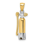 Load image into Gallery viewer, 14K Two-tone Gold 3-D Single Scuba Tank With Hair Hose Charm Pendant