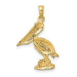 Load image into Gallery viewer, 14K Two-tone Gold 2-D Standing Pelican Charm Pendant