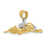 Load image into Gallery viewer, 14K Two-tone Gold 3-D Male Scuba Diver Charm Pendant