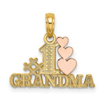 Load image into Gallery viewer, 14K Two-Tone Gold #1 GRANDMA With Three Hearts Charm Pendant