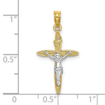 Load image into Gallery viewer, 14K Two-tone Gold INRI Crucifix Charm Pendant