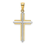 Load image into Gallery viewer, 14K Two-tone Gold Polished Cross Charm Pendant
