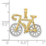 Load image into Gallery viewer, 14K Two-tone Gold 3-D Ten Speed Bicycle Charm Pendant