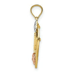 Load image into Gallery viewer, 14K Tri-Color Gold Special On Heart With Flower Charm Pendant