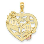 Load image into Gallery viewer, 14K Tri-Color Gold Special On Heart With Flower Charm Pendant