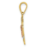 Load image into Gallery viewer, 14K Tri-Color Gold Angel In Heart Charm Pendant