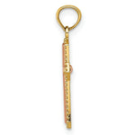 Load image into Gallery viewer, 14K Two-tone Yellow & Rose Gold With Beaded Trim Cross Charm Pendant