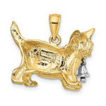 Load image into Gallery viewer, 14K Two-tone Gold Dangling Bell Cat Charm Pendant