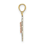 Load image into Gallery viewer, 14K Tri-Color Gold Small Angel In Heart Charm Pendant