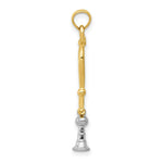 Load image into Gallery viewer, 14K Two-tone Gold 3-D Stethoscope Pendant