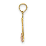 Load image into Gallery viewer, 14K Two-Tone Gold MOM Script With Flower Charm Pendant