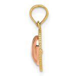 Load image into Gallery viewer, 14K Two-tone Yellow & Rose Gold With Polished Heart Beaded Charm Pendant