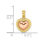 Load image into Gallery viewer, 14K Two-tone Yellow & Rose Gold With Polished Heart Beaded Charm Pendant