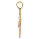 Load image into Gallery viewer, 14K Two-Tone Gold Diamond-cut With Dangling Mini Heart In Center Heart Charm Pendant