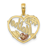 Load image into Gallery viewer, 14K Two-Tone Gold Heart With #1 MOTHER Charm Pendant
