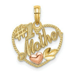 Load image into Gallery viewer, 14K Two-Tone Gold Heart With #1 MOTHER Charm Pendant