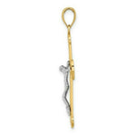 Load image into Gallery viewer, 14K Two-tone Gold Engraved Crucifix Charm Pendant